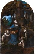 LEONARDO da Vinci Virgin of the Rocks,completed (mk08) painting